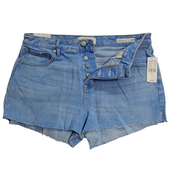 PacSun Womens High Rise Cut Off Short Shorts Button Fly Denim Blue  Size 28 - Picture 1 of 11